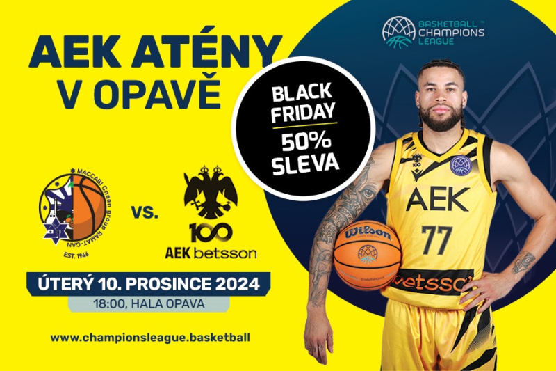 BLACK FRIDAY! Sleva 50 % na základní vstupné zápasu s AEK Atény
